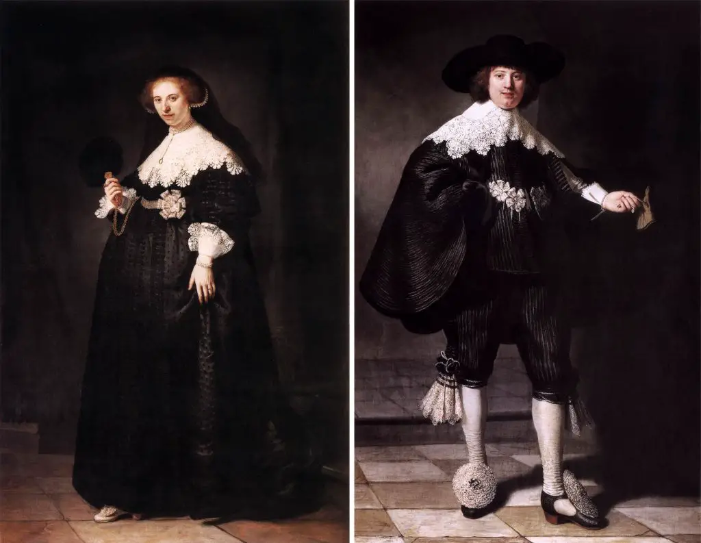 'Pendant portraits of Maerten Soolmans and Oopjen Coppit' By  Rembrandt 