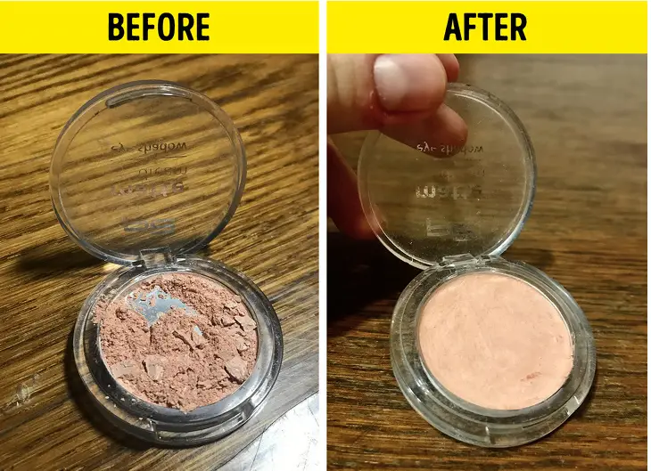 How to fix a broken compact powder