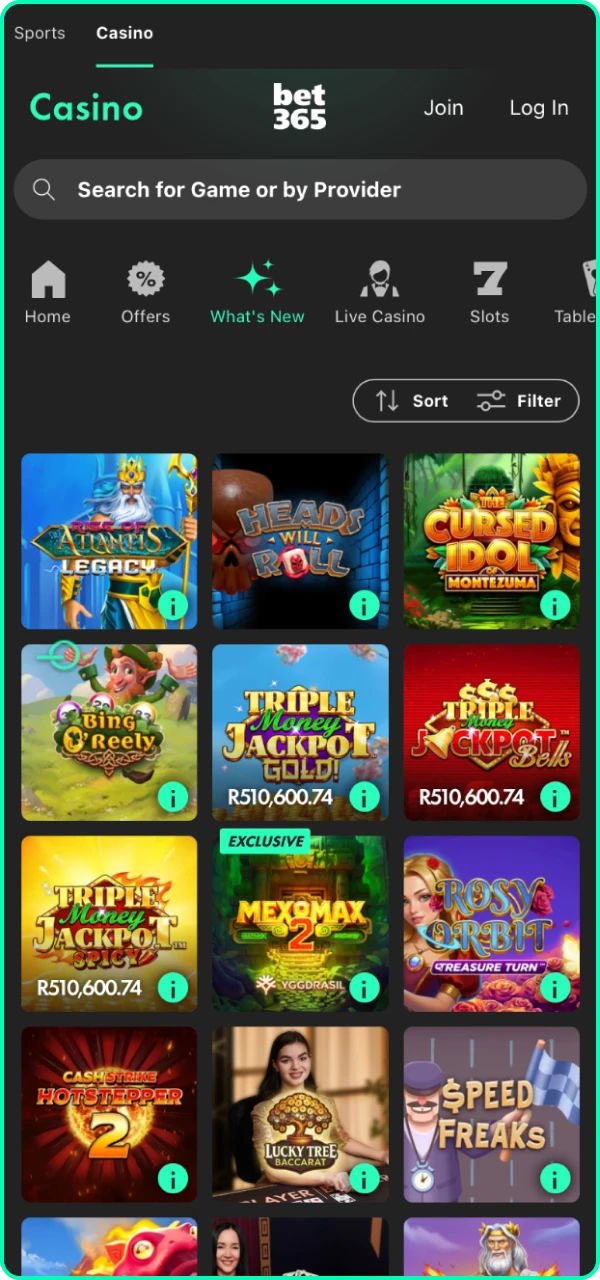 Launch your favourite slot and win a big jackpot from Bet365 Casino.