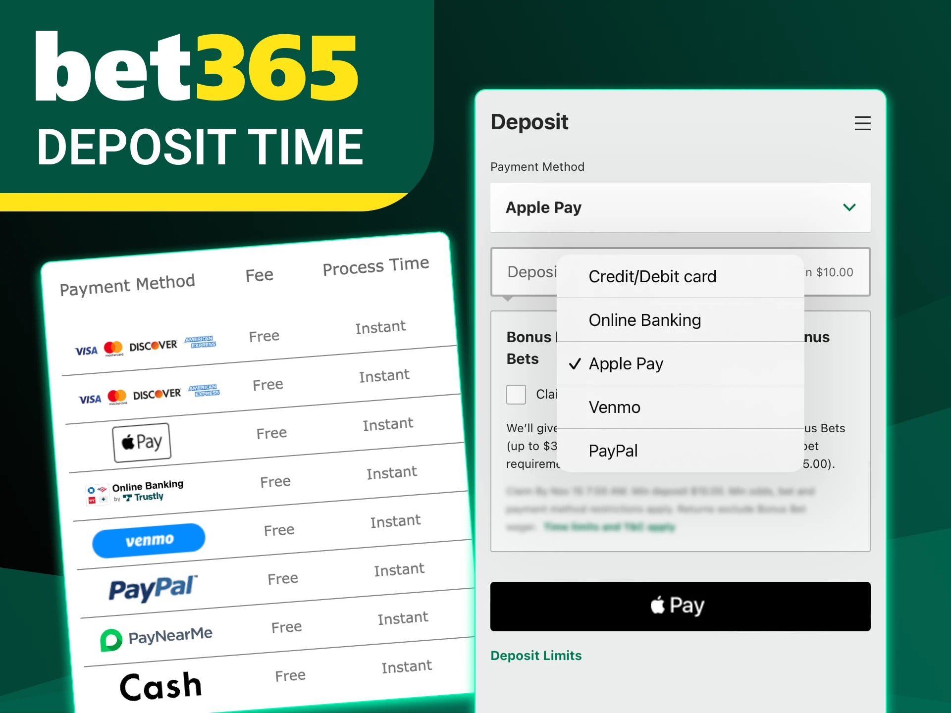 Get instant transfers only at Bet365.