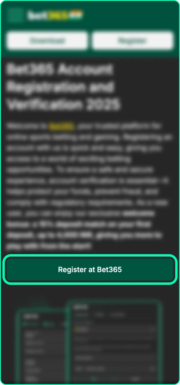 Select the join button and launch the Bet365 registration form.