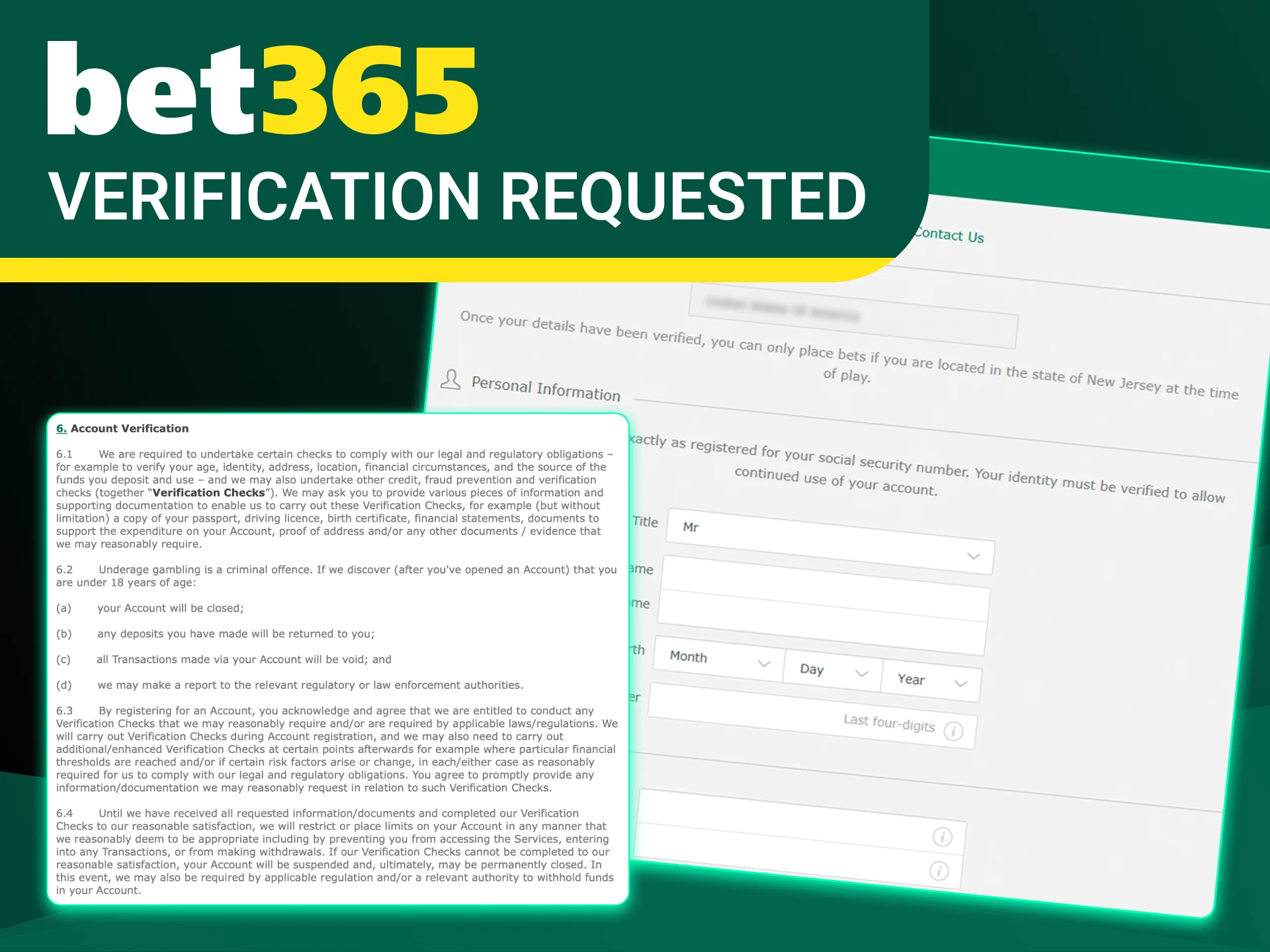 Upload the required personal documents as requested by Bet365.