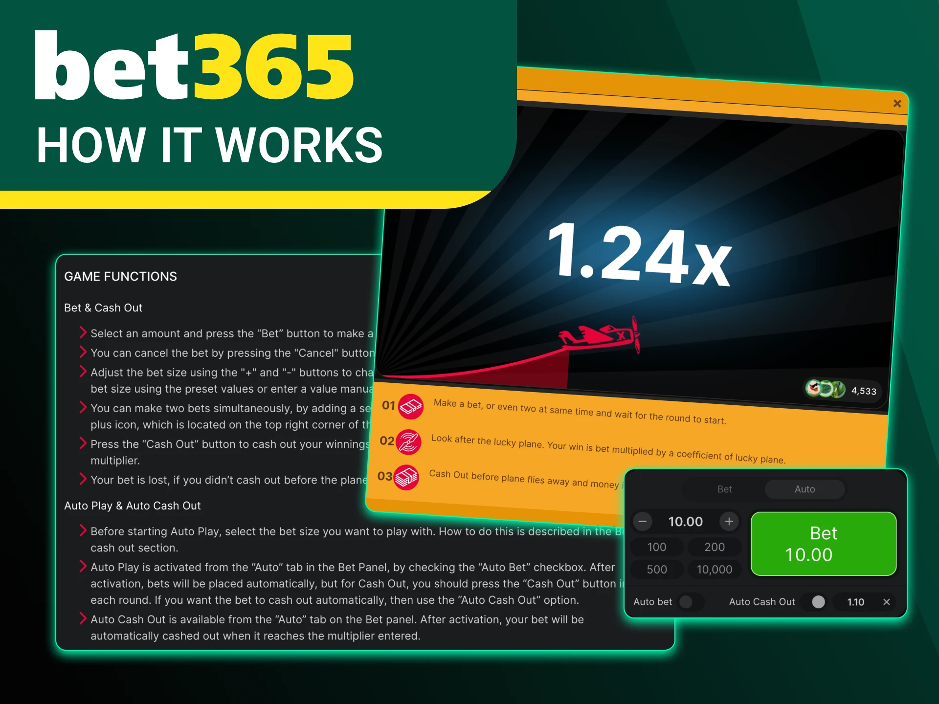 Learn the rules of the Aviator game at Bet365 online casino.